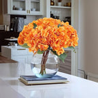 6Pcs 18" Orange Silk Hydrangea Artificial Flowers - Image 4