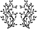 Meltset Metal Tree Leaf Wall Decor, Vine Olive Leaf Branch Wall Art,Black Wrought Iron Artwork above The Bed, Living Room, Indoor and Outdoor (S/Black) by MeltsetM
