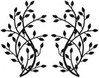 Meltset Metal Tree Leaf Wall Decor, Vine Olive Leaf Branch Wall Art,Black Wrought Iron Artwork above The Bed, Living Room, Indoor and Outdoor (S/Black) by MeltsetM