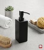 GMISUN Black Soap Dispenser Bathroom, Glass Hand Soap Dispenser with Stainless Steel Pump, 12 fl oz/350ml Refillable Dish Dispensers for Kitchen, Modern Liquid Lotion Bottles for Bathroom Countertop - Image 6