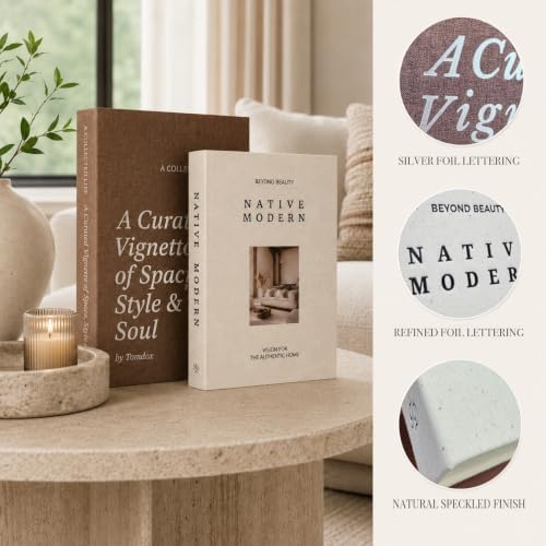 Refined Decorative Books for Home Decor, Set of 2 Linen Faux Books with Hidden Storage, Coffee Table Books for Shelf and Entryway Decor - Image 3
