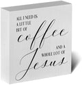 Christian Coffee Bar Sign, Farmhouse Kitchen Decor with Inspirational Quote, Rustic Wood Wall Art for Home Cafe Office by ENGVZ