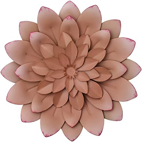 Succulent Metal Flowers Wall Decor - 3D Metal Wall Decor, Flower Art, Pink by BNUnityinc