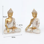 Gold Buddha Statue 10.2'' - Large Indoor Buddha for Home Decor, Zen, Living Room & Meditation - Image 2