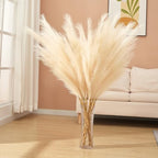 7 Pcs 45" Faux Pampas Grass – Fluffy Artificial Pompous Grass for Tall Floor Vase, Non-Shedding Home Decor, Boho Wedding Flowers, Baby Shower Centerpieces, Bedroom & Living Room Decor (Beige) - Image 4