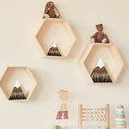 3 Pcs Mountain Shelf Decor Mountain Wooden Wall Decor Forest Art, Taupe - Image 4