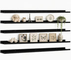 48inch Long Floating Shelves for Wall Decor, 5-Set Shelves with Lip, Black by RicherHouse