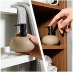 Ceramic Soap Dispenser, Vintage Brown Stone Soap Dispenser for Bathroom Countertop or Kitchen, Designed for Hand Soap, Shampoo, or Conditioner (300ml/10oz) - Image 6