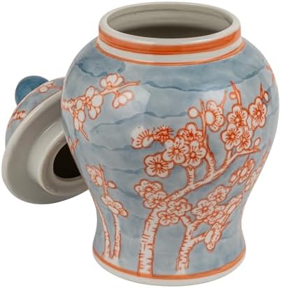 Creative Co-Op Decorative Ceramic Ginger Jar with Domed Lid, Light Blue - Image 3
