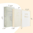 Aesthetic Decorative Books, Set of 3 Linen Faux Books for Decoration - Image 3