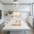 Love Sign Decor,Gold Room Decor Aesthetic, Knick Knack Shelf,Bird Decor, Boho Bookshelf,Abstract Statue,for Living Room,Bedroom, Contemporary Tv Stand Set of 2 (2, Gold White) - Image 4