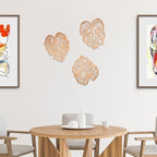 Palm Leaves Wood Wall Decor , 3Pcs Tropical Wall Art Jungle Decor, Wooden Natural Leaves Plant Wall Decor, Vintage Tropical Plant Plaque for Home Living Room Kitchen Bedroom Bathroom & Garden, Light Brown - Image 3