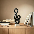 16" Modern Abstract Ribbon Decorative Sculpture, Knot Sculptures,Home Decor,Coffee Table Statues,Dining Living Room Desk Decor,Musical Note,Black - Image 5
