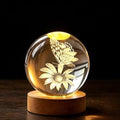 Butterfly Flowers Crystal Ball Gifts for Women Girlfriend Wife Mom Lovers by COQIRAUSEN