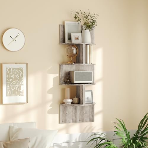 HOOBRO Corner Shelf Wall-Mounted, Set of 2 Floating Corner Shelves for Wall - Image 5