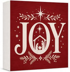 Christmas Decorations Joy Nativity Red Christmas Snowflake Xmas Wood Sign by GUDIO