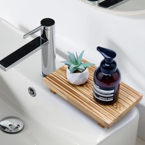 Wooden Pedestal Stand for Bathroom Tray Kitchen Counter Decor Soap Dish - Image 2
