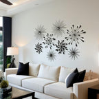 Blulu 8 Pcs Metal Starburst Wall Art, 3D Crystal Teardrop Rhinestone Wall Sculptures, Modern Mid Century Hanging Accents Decor for Living Room Bedroom Entryway Office Home Decoration - Image 4