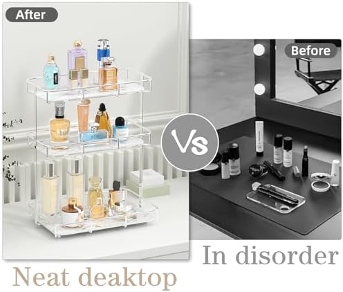 Bathroom Organizer Countertop Perfume Organizer Makeup Organizer Cosmetics Storage Display Rack Vanity Tray Dresser Stainless Steel Gold Shelf White Marble Ceramic Tray - Image 5