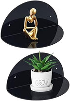 ROYALITA 2-Pack Small Acrylic Shelves Room Decor Floating Shelves, Black - Image 4