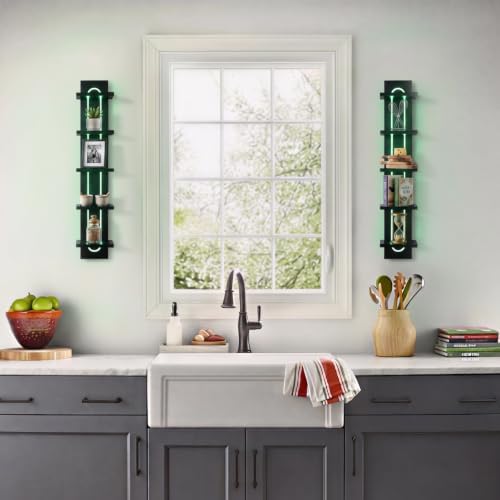 Homaterial 5-Tier Foating Shelves with Built-in LED Lights - Image 2
