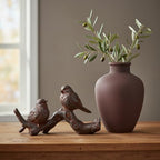 Braxio Bird Figurines Home Decor – Resin Tabletop Vintage Distressed Birds on Branch, Rustic Farmhouse Decor for Living Room, Bedroom, Office, 6 x 2.3 x 3.4 Inches - Image 2