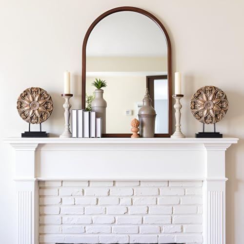 Small Wood Colour Minimalist Round Statue Above Cabinet Decor Kitchen,Modern Decorative Sculpture Home Decorations for Living Room Coffee Table,Office Decor Items,Center Pieces Decoration (Brown) - Image 2