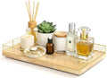 Bathroom Vanity Tray, 13" x 8" Oak Decorative Wooden Tray for Countertop by Focusonit