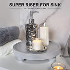 EOSAHR Wood Display Riser: Pedestal Stand for Modern Farmhouse Decor, Gray - Image 3