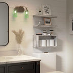 RICHER HOUSE 3-Set Rustic White Floating Shelf, Bathroom Shelf Over Toilet - Image 5