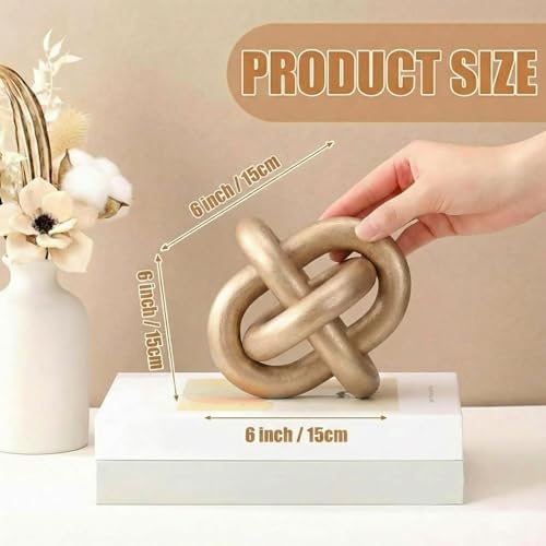 Yalikop 3 Link Wood Knot Decor Rustic Table Shelf Accents, Champagne - Image 2