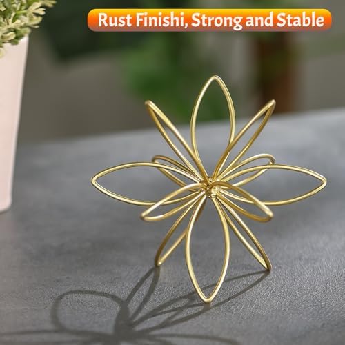 4.25" Gold Sphere Decor, Metal Handmade Floral Decorative Sculpture, Abstract Tabletop Decorative Ball for Home Metal Sphere Decor - Image 4