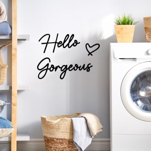 Metal Hello Gorgeous Wall Art Modern Farmhouse Wall Decor Signs - Image 2