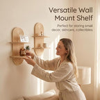 LIYAOLI Boho Plant Wall Shelf Set of 2, Floating Shelves for Bedroom Decor - Image 3