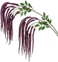 2Pcs Amaranthus Artificial Flower, 43" Faux Hanging Amaranthus Silk Cascading Floral Stems for Wedding Bouquet, Home Vase Decor, Bendable Stems Fake Hanging Plants (Burgundy) by Unknown
