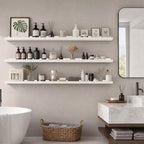 72inch Long Floating Shelves for Wall Decor, 3-Set Shelves with Lip, White - Image 2