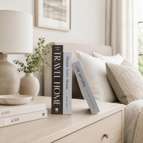 3 PCS Faux Decorative Books for Home Decor-Coffee Table Books Decor-Aesthetic Fake/Faux Books for Decoration,libros Decoration for Coffee Table, Shelf Accessories (Travel House Live Natural) - Image 3