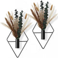 Jexine 2 Pcs Hanging Artificial Planters Wall Decor, Matte Black, Pampas by Jexine
