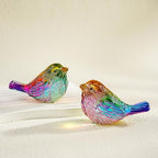 2 Pcs Multicolor Crystal Bird Figurines Handmade Home Decor - Image 2