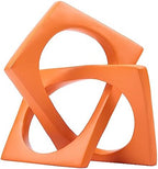 Geometric Cube Orange Knot Decorations, Geometric Sculptures, Modern Home Decorations for Home Decor Accents, Dining Tables, on Shelves, Consoles, entryway Tabletop centrepieces by DOVDOVHomeDecoration