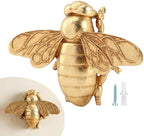 DOQXYAVM Gold Honey Bee Wall Art Decor, 3D Resin Bee Wall Sculpture, Hanging Insect Home Decoration for Living Room, Bedroom, Bathroom, Kitchen (L) by Unknown