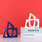 Modern Geometric Sculpture Navy Blue Knot Statue Decor, Home Blue Bookcase Centerpiece jax Decorative, Geometric Tabletop Sculpture and Figurines, For Navy Home Decor Accent, Cube Decorative Ornaments - Image 6