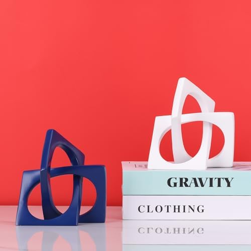 Modern Geometric Sculpture Navy Blue Knot Statue Decor, Home Blue Bookcase Centerpiece jax Decorative, Geometric Tabletop Sculpture and Figurines, For Navy Home Decor Accent, Cube Decorative Ornaments - Image 6
