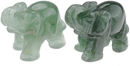 Jovivi Green Aventurine Crystal Elephant Figurines 1.5'' Green Room Decor - Image 3