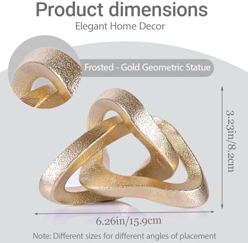 LCCCK Infinity Knot Sculpture Gold Knot Decor Object, Abstract Knick Knacks Coffee Table Modern Statue, Gold Sculpture for Home Living Room Table Ornaments and TV Stand Bookshelf Decorative - Image 2