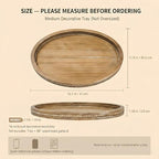 Relaxing Garden Oval Wood Decorative Tray, 16.1 x 11.8 in, Bead Garland - Image 5