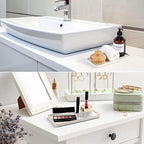 Gurygo 8" Bathroom Tray, Ceramic Vanity Trays for Bathroom, Small Ceramic Trays, Kitchen Soap Tray for Kitchen Counter (White with Gold-Edged, 8",Set/1) - Image 6
