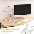 Wooden Sea Birds Statues Coastal Decor, White Seagull Statues for Nautical Coastal Beach Ocean Home Decoration - Image 6
