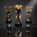 Lescafita African Woman Art Sculpture with Gold Floral Crown, Exquisite African Statue, Emotional Modern Home Art Gift for Various Settings Such as Home, Bookshelves, desks, or Offices(7.68 inch - Image 6