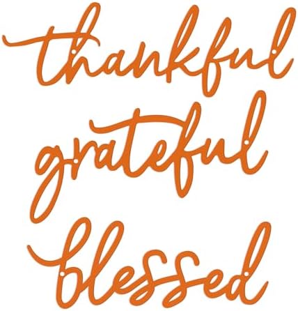 3 Pieces Thankful Grateful Blessed Letter Sign Metal Wall Decor by ESTART